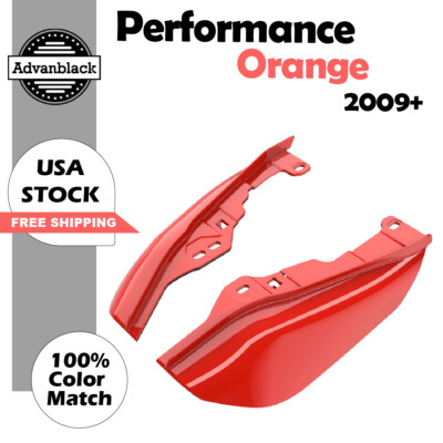 Advanblack Performance Orange Mid Frame Air Deflectors Fits 2009+ Harley Touring-image