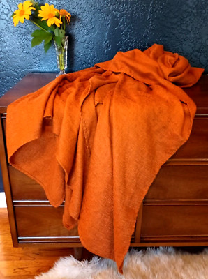 Vintage Rust Orange Tablecloth Large Fall Thanksgiving 60's 70's Mid Century-image