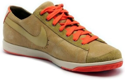 Nike Women's Zoom Blazer Low Suede Leather Sneakers, Shiny Green/ Orange, 8 M US-image