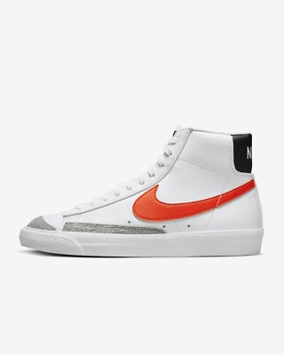 NIKE BLAZER MID 77 VNTG WHITE ORANGE SHOES MENS SZ US9-12 VINTAGE AIR FORCE DUNK-image