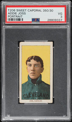 1909-11 T206 Addie Joss PORTRAIT, HOF SWEET CAPORAL 350/30 PSA 3 VG-image