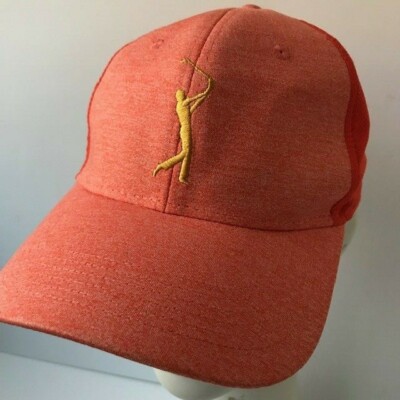 Ahead Special Edition Orange / Coral Mid Fit Strap Back Golf Hat EUC-image