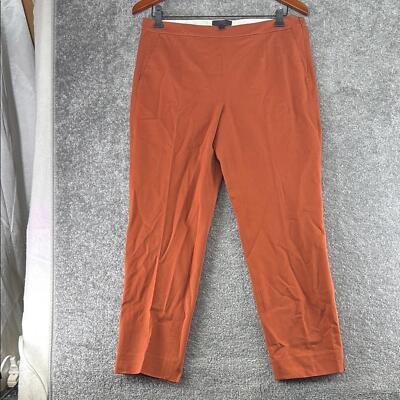 J Crew Martie Rust Orange Dress Pants Womens 8 Straight Leg Mid Rise Ankle-image