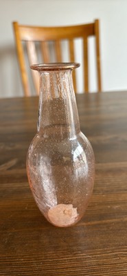 Creative Co-Op Memphis, TN 5” Pink Bud Vase India Crackled Glass-image