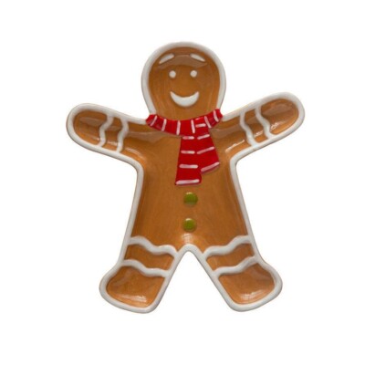Creative Co-op - Gingerbread Man w/ Scarf Shaped Platter - XS2245-image