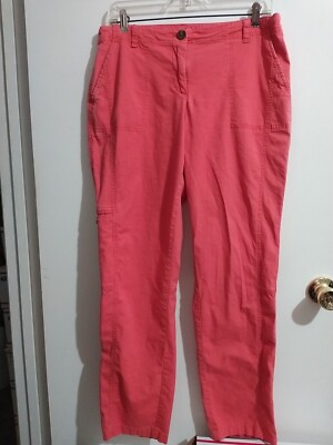 J. Jill Pants Women Cargo Chino Flat Mid Rise Stretch - Coral Orange - 12-image