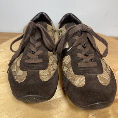 Coach Womens 7 Joss Brown Lace Up Casual Sneakers Shoes-image