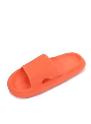 Women Solid Open Toe Cloud Rubber Mid-Thick Slippers-image
