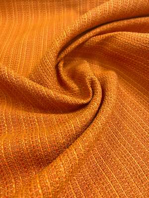 Designer Water & Stain Resistant MCM Mid Century Modern Textured Stripe Orange U-image