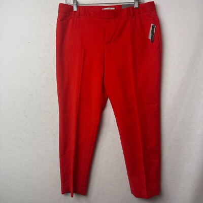 Gap  Pants Size 10 orange Slim City Crop Mid Rise poly viscose core colorful-image