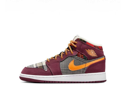 Nike GS Air Jordan 1 Mid SE Night Maroon Black White Total Orange FD5460 Unused-image