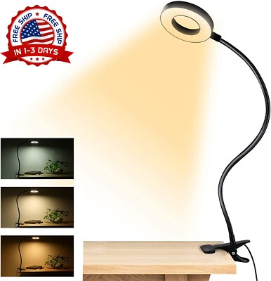 Lamparas LED De Mesa Escritorio Luz Lectura USB Portatil Flexible 360° Con Clip-image