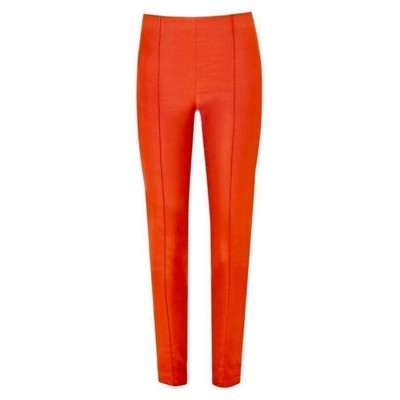 Veronica Beard Slim Linen Blend Mid Rise Orange Honolulu Pant Size 0 -image
