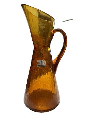 Pilgrim Glass Handcrafted Crackle Glass Mid Century -image