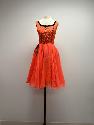 Orange Chiffony Day-Glo Dress-image