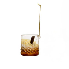 Creative Co-op Brown Cocktail Glass Ornament Bauble-image