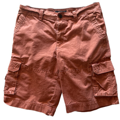 Tommy Hilfiger Shorts Men's Sz 35 Orange Cargo 100% Cotton Read!-image