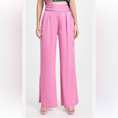 Ramy Brook Satin Joss Wide-Leg Pants Size 2 in Gala Pink-image