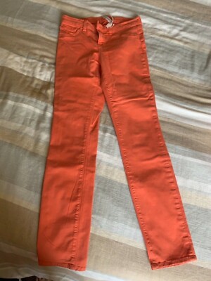 J Brand Women ‘s Bright orange skinny leg Jeans pants size 26-image