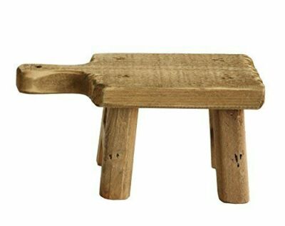 Creative Co-Op Wood Pedestal Riser with Handle Farmhouse Rustic Home Decor NEW-image