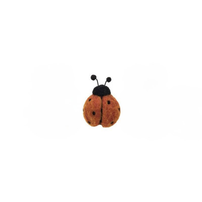Creative Co-op Orange Ladybug Clip-On Wool Felt Ornament Bauble-image