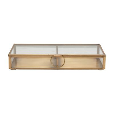 Creative Co-Op Brass & Glass Display Box-image
