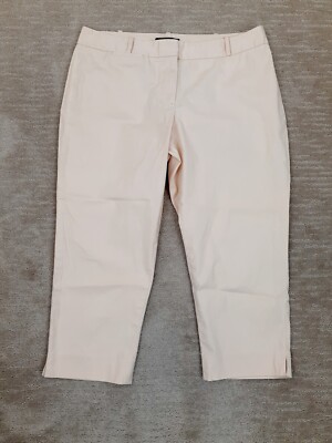Talbots Pants Womens 12P Pastel Pale Orange Signature Chino Crop Mid Rise Casual-image