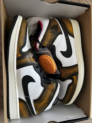 Size 10.5 - Air Jordan 1 SE Mid Wear-Away - Taxi-image
