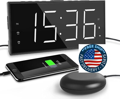 Reloj Despertador LED Proyector Digital Inteligente Para Mesa De Noche Alarma US-image