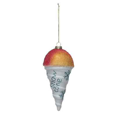 Creative Co-op Snow Cone Glass Ornament Bauble-image