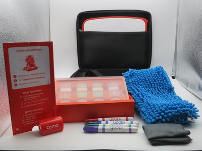 OSMO PIZZA CO. GAME ~ CREATIVE BOARD ~ 4 MARKERS ~CASE ~ YOOBI FUZZY PENCIL CASE-image