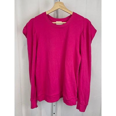 NATION LTD Joss Sweatshirt with Draped Origami Folded Sleeve Barbie Pink Size M-image
