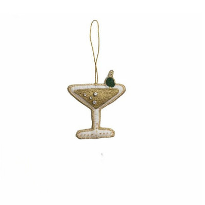 Creative Co-op Cocktail Martini Olive in Drink Ornament Bauble-image