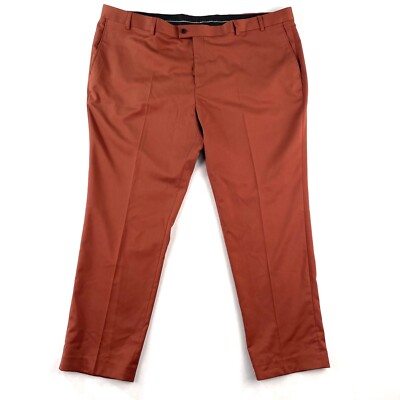 AXL+CO by Connor Slim Ankle Pants Mid-Rise Tapered Leg Classic Fit Orange Sz 48-image
