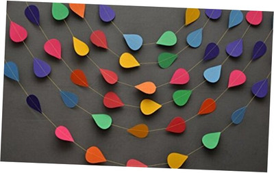 Boston Creative company LLC Rainbow Raindrop Garland - Paper Raindrops - Rain -image