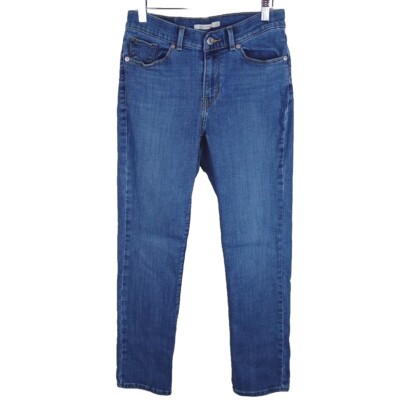 Levi's Jeans Classic Straight Womens Size 6 Medium Wash Stretch Denim Orange Tab-image