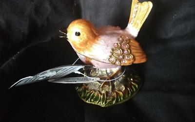 NWT Creative Co-Op Pewter Bird Jewelry Box-image
