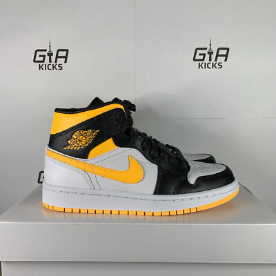 Nike Air Jordan 1 Mid Laser Orange Black Yellow Womens Size 5 CV5276 107-image