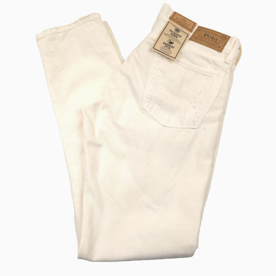 Polo Ralph Lauren Sullivan Slim Distressed Jeans in Glengate White Mens 34 X 32-image