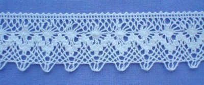 35mm White Cotton Torchon Lace Edging (per metre)-image