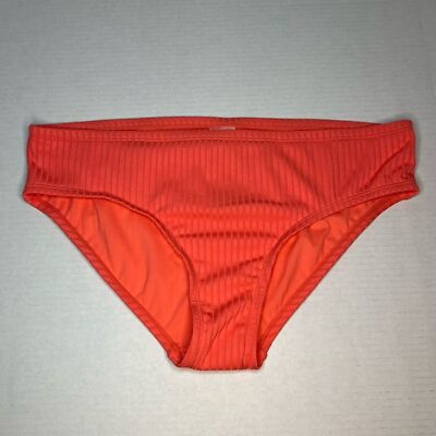 Xhiliration Coral Mid-Rise Ribbed Bikini Bottoms Juniors Plus Size 16W/18W NEW!-image