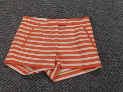 J Crew Womens Shorts 4 orange striped chino short-image