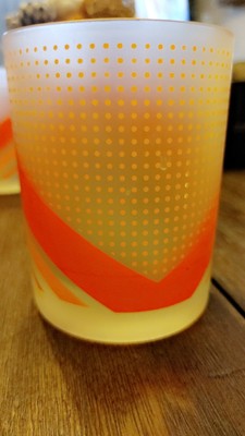 Retro Mid Century Orange And Yellow  Glassware Set Of 2-image