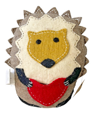 Tooth Fairy Pillow Hedgehog Wool Felt Creative Co-Op Plush Heart Pocket Gift-image