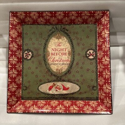 Vintage Lori Siebert Creative Co-Op Night Before Christmas Tray 10” x 1.25”-image