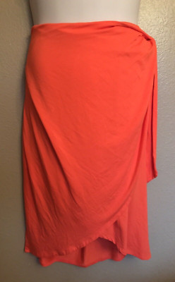AVA & VIV SIZE 3X NWT ORANGE WRAP SKIRT KNIT MSRP $45-image