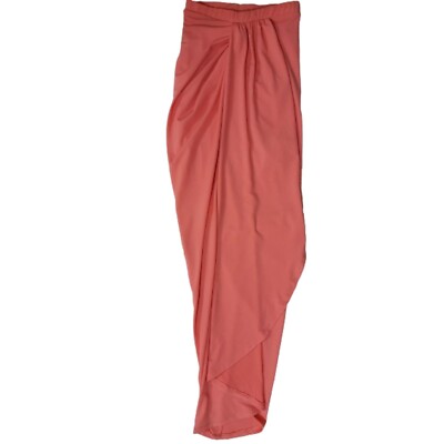 Front Detailed Bodycon Maxi Skirt- XS / Orange-image