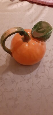 Vintage HALDON GROUP Orange Fruit Shaped Pitcher Mid Century Mod Serving Piece -image