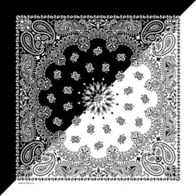 Carolina Creative Bandanna (White/Black) Paisley Print 22