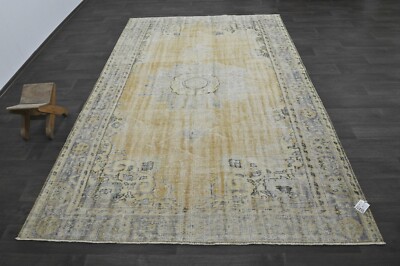 Oushak Turkish Vintage Rug 6x10 Kilim Rug Anatolian Handmade Boho Decor ORANGE-image